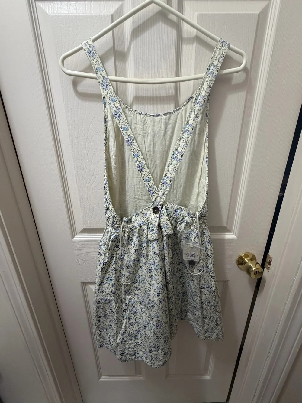 Free People Blue Floral Smocked Mini Dress